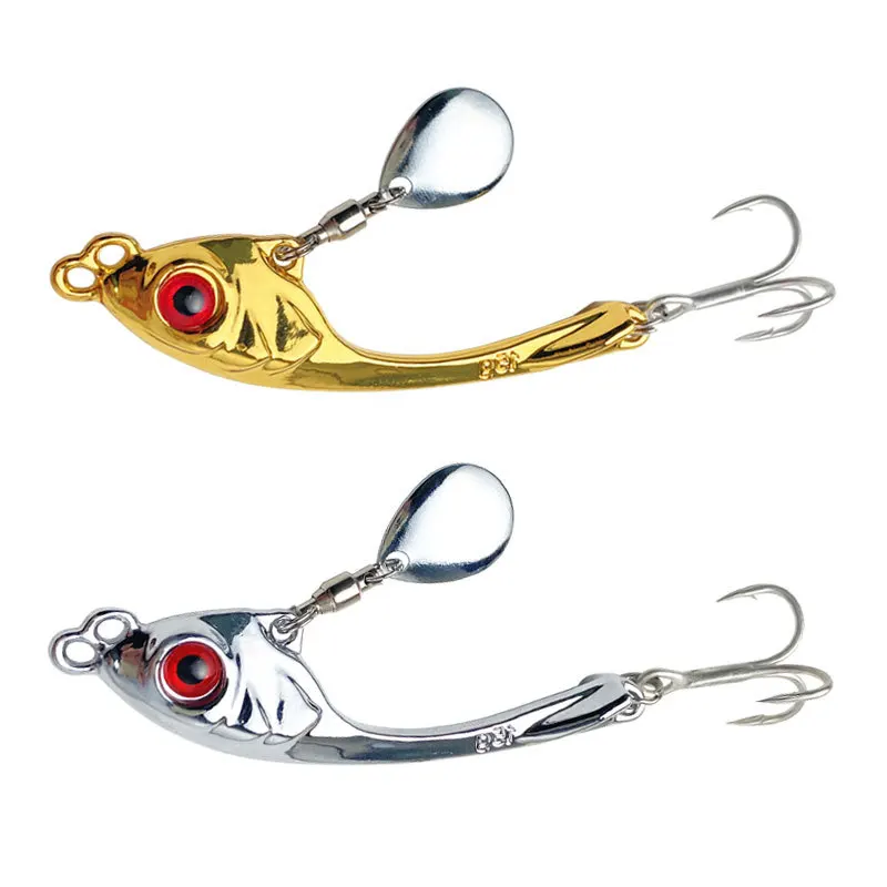 Cuchara giratoria metal VIB con cebo largo para lubina y trucha - imagen 2