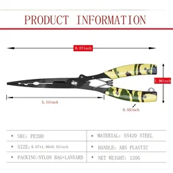 Alicates de pesca multifuncion - Tijeras linea y removedor de anzuelos
