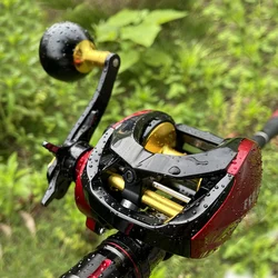 Carrete Baitcasting Mar Carbono Largo Arrastre Máximo Freno Magnético