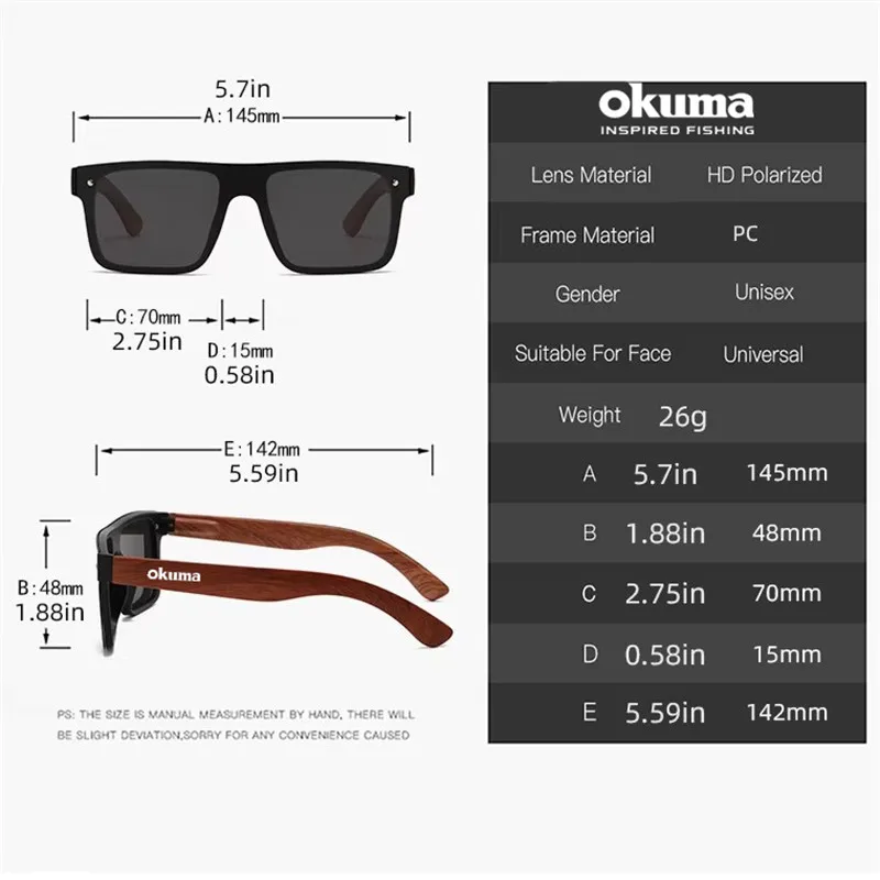 Gafas de sol polarizadas Okuma UV400 para pesca y conducción - imagen 5