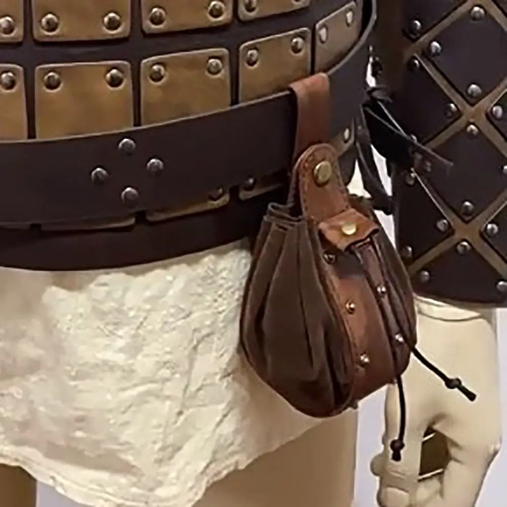 Bolsa de cintura colgable resistente con cordón estilo vintage vikingo - imagen 3