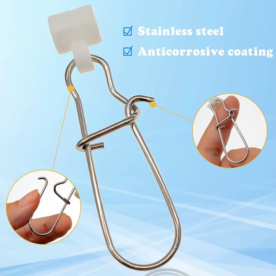 Duo Plomos corredizos en acero inoxidable con broche para pesca - imagen 5