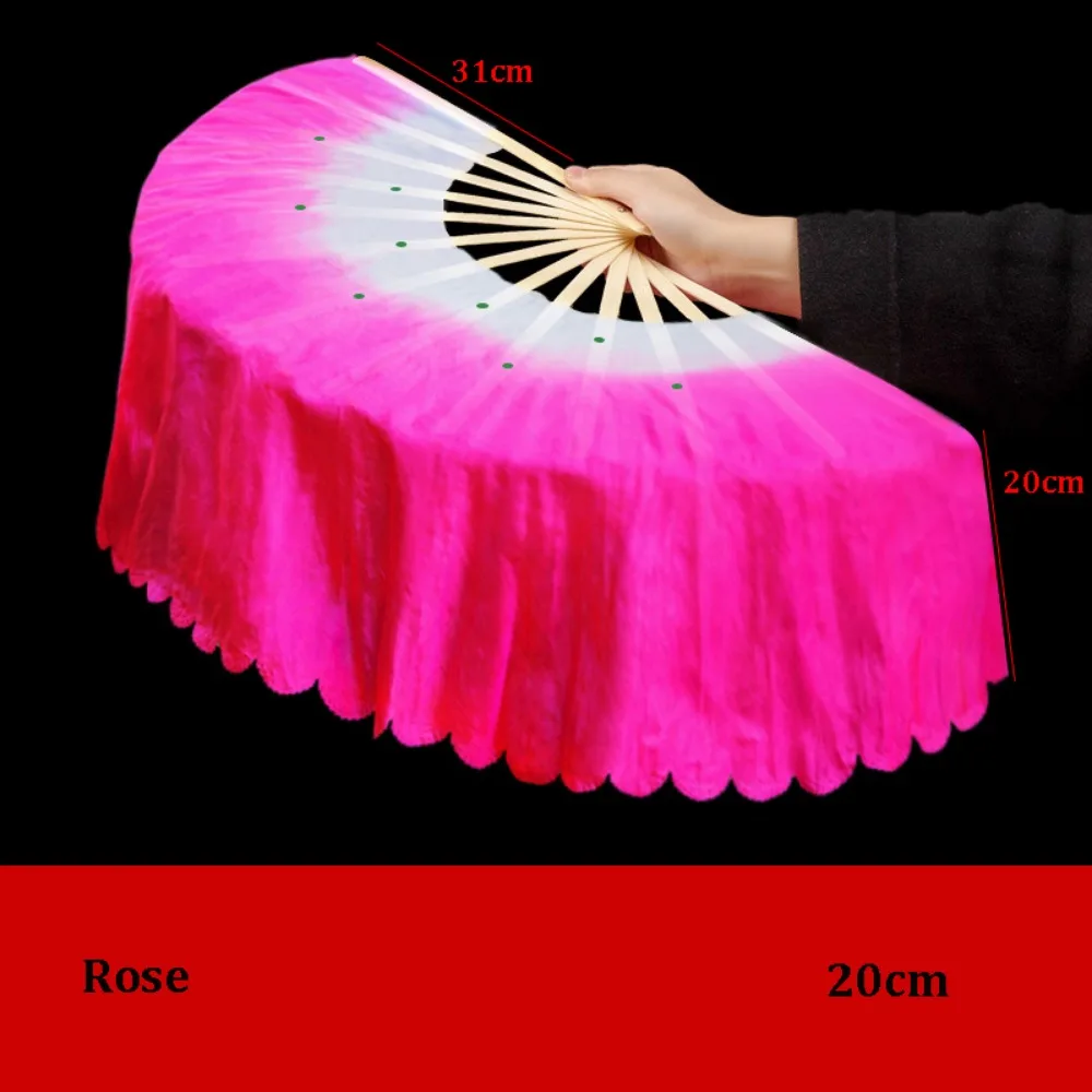 Abanico de bambú para danza del vientre con velos de seda media luna - imagen 4