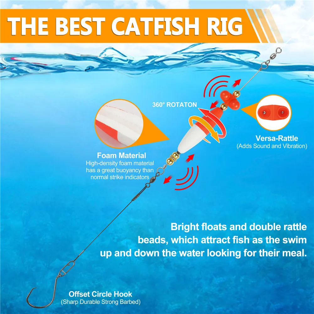 Aparejo Santee Rig para pesca de bagre con flotadores y señuelos - imagen 4
