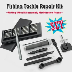Kit de herramientas para reparación de aparejos de pesca, carretes