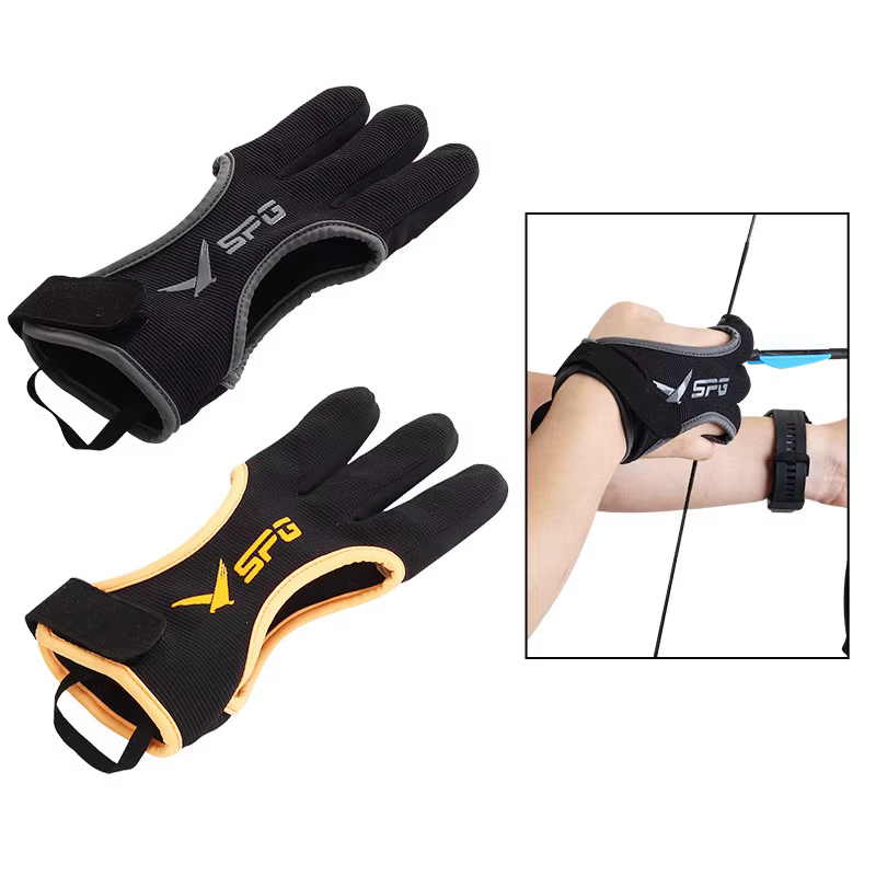 Guantes de Tiro con Arco de Tres Dedos SPG – Yemas Engrosadas