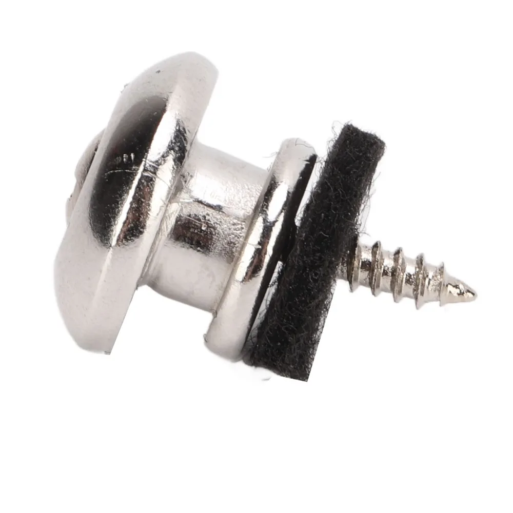 Botones de correa de guitarra de metal con tornillos y arandelas
