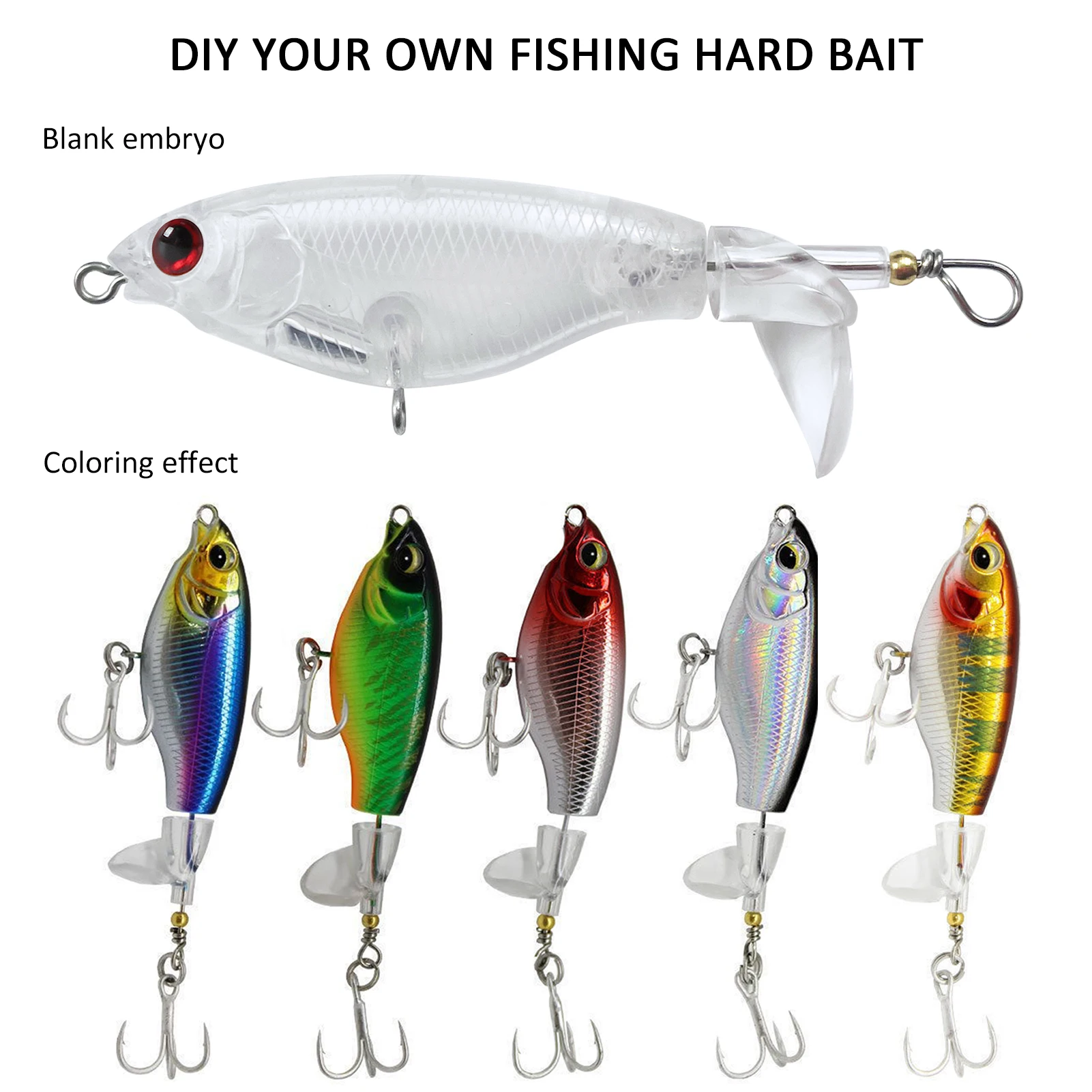 Señuelos giratorios sin pintar Free Fisher para pesca de superficie - imagen 5