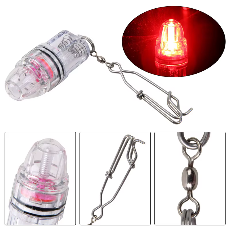 Lámpara de pesca en acción