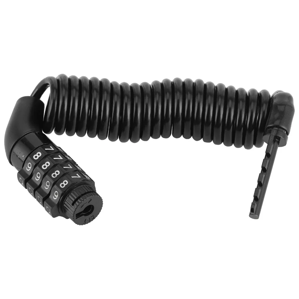 Candado de cable retráctil antirrobo para casco con combinación