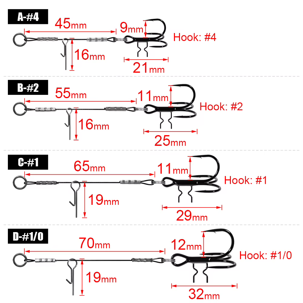 Anzuelos Stinger Spinpoler para Lucio y Lubina – Rig T-treble para Vinilo - imagen 2