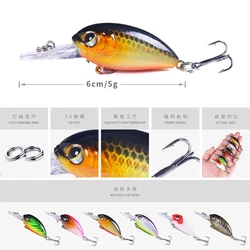 CrankBait Wobblers Squarebill Deep Driving para lubina y trucha