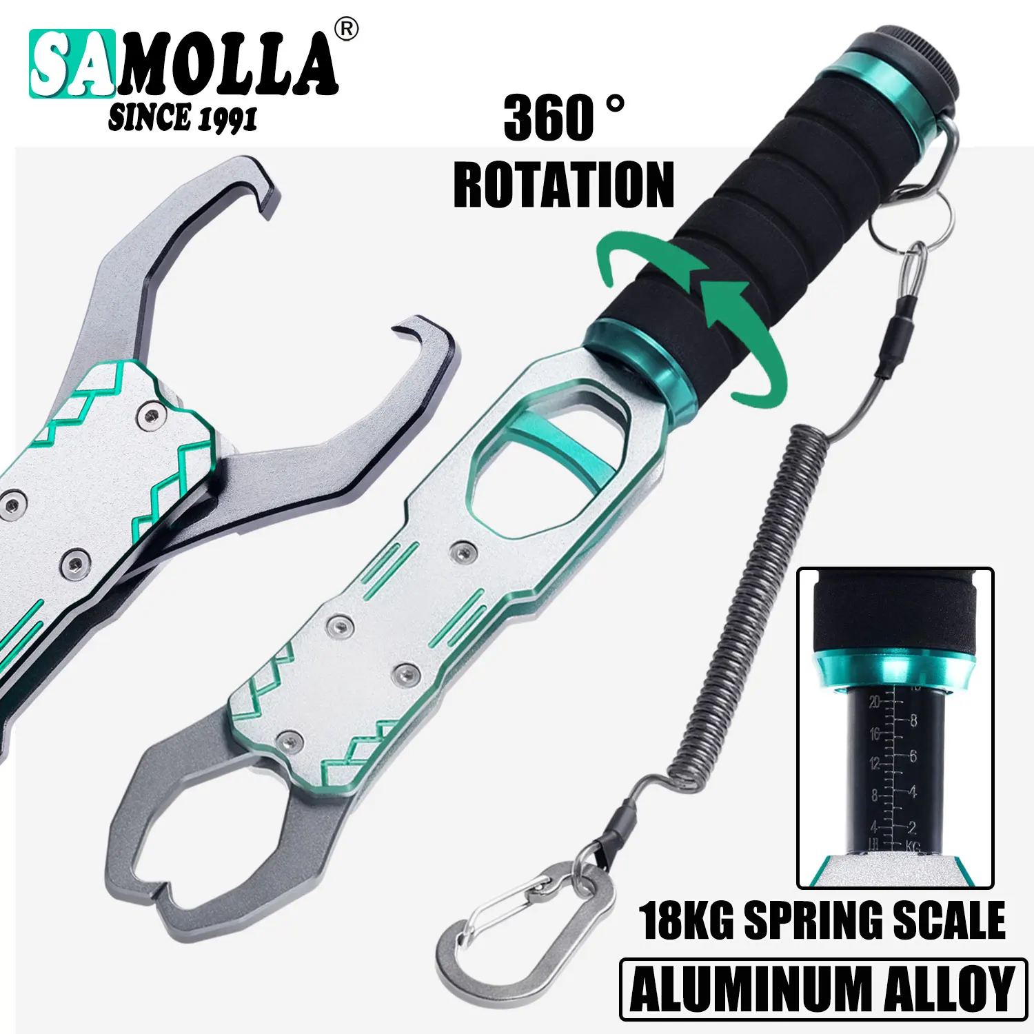 Samolla Alicates de pesca aluminio con resorte 360°