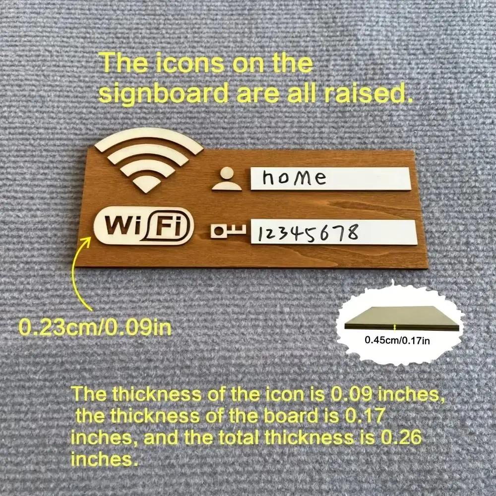 Letrero de contraseña WiFi de madera para pared reutilizable con escritura a mano - imagen 2
