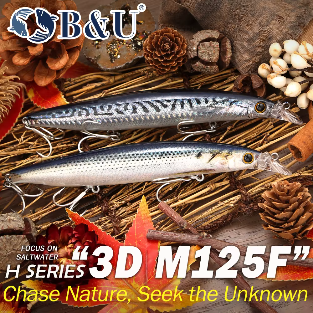B&U Jerkbait Flotante – Señuelo Duro para Pesca en Agua Salada - imagen 5