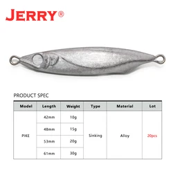 Señuelo Jig Metálico Jerry Pike para lubina en costa – sin pintar