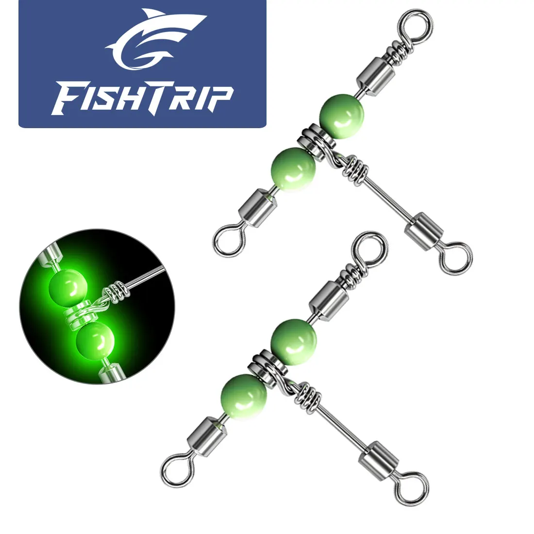 FishTrip eslabones giratorios 3 vías con cuentas luminosas - imagen 2
