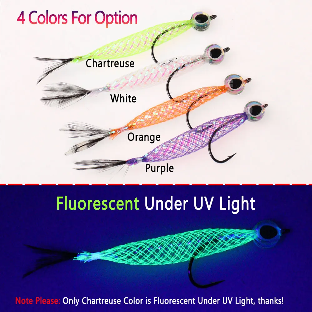 Moscas de tubo Bimoo con ojos 3D y flash para salmón y trucha - imagen 4
