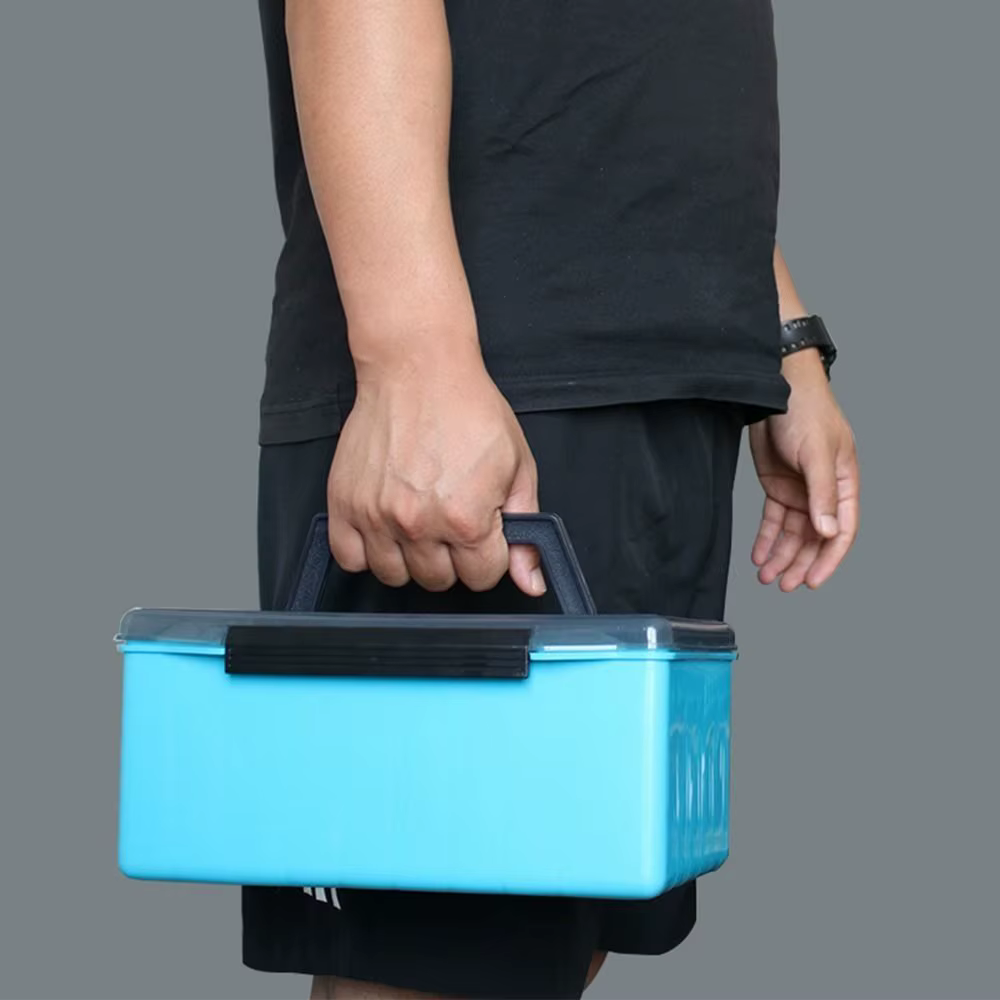 Caja de pesca plegable con asa y compartimentos – Organizador PVC - imagen 2