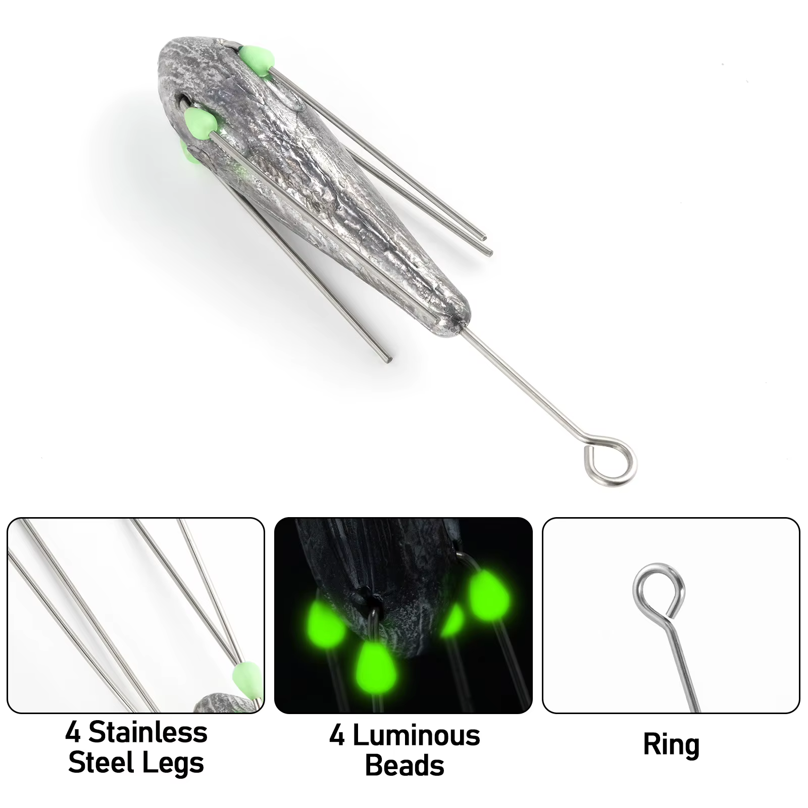 Sputnik Spider Sinker Luminoso – Plomo de fundición para surfcasting - imagen 4