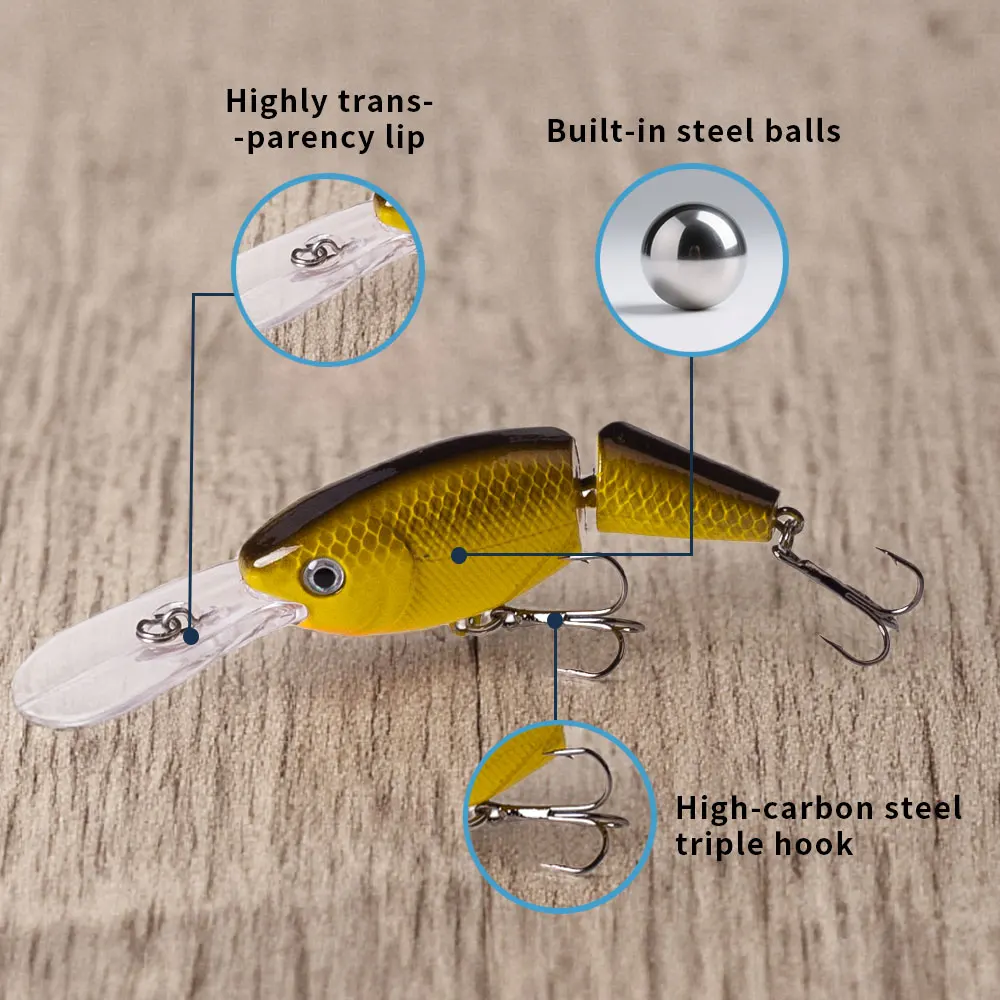 Hanlin Wobbler Minnow flotante para lucio y lubina, crankbait - imagen 4