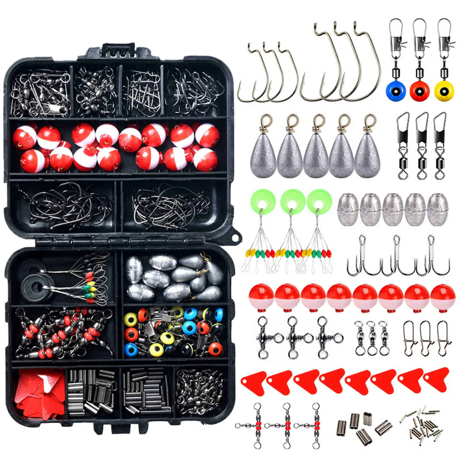 Caja de accesorios de pesca en plástico ABS negro