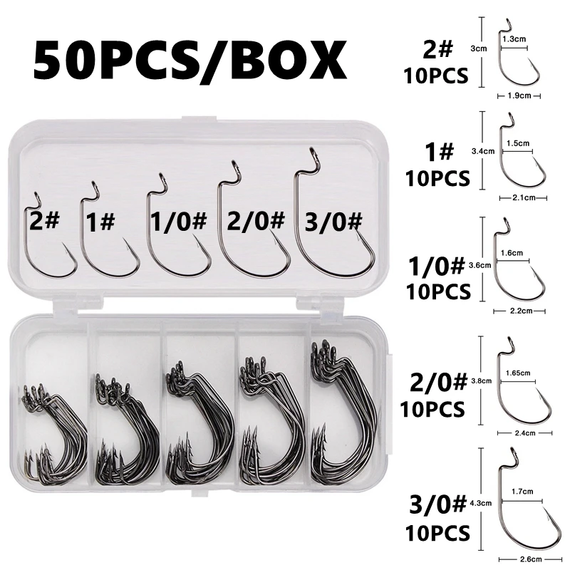 Anzuelos Jig Head Offset de boca ancha con púas de acero para vinilo - imagen 5