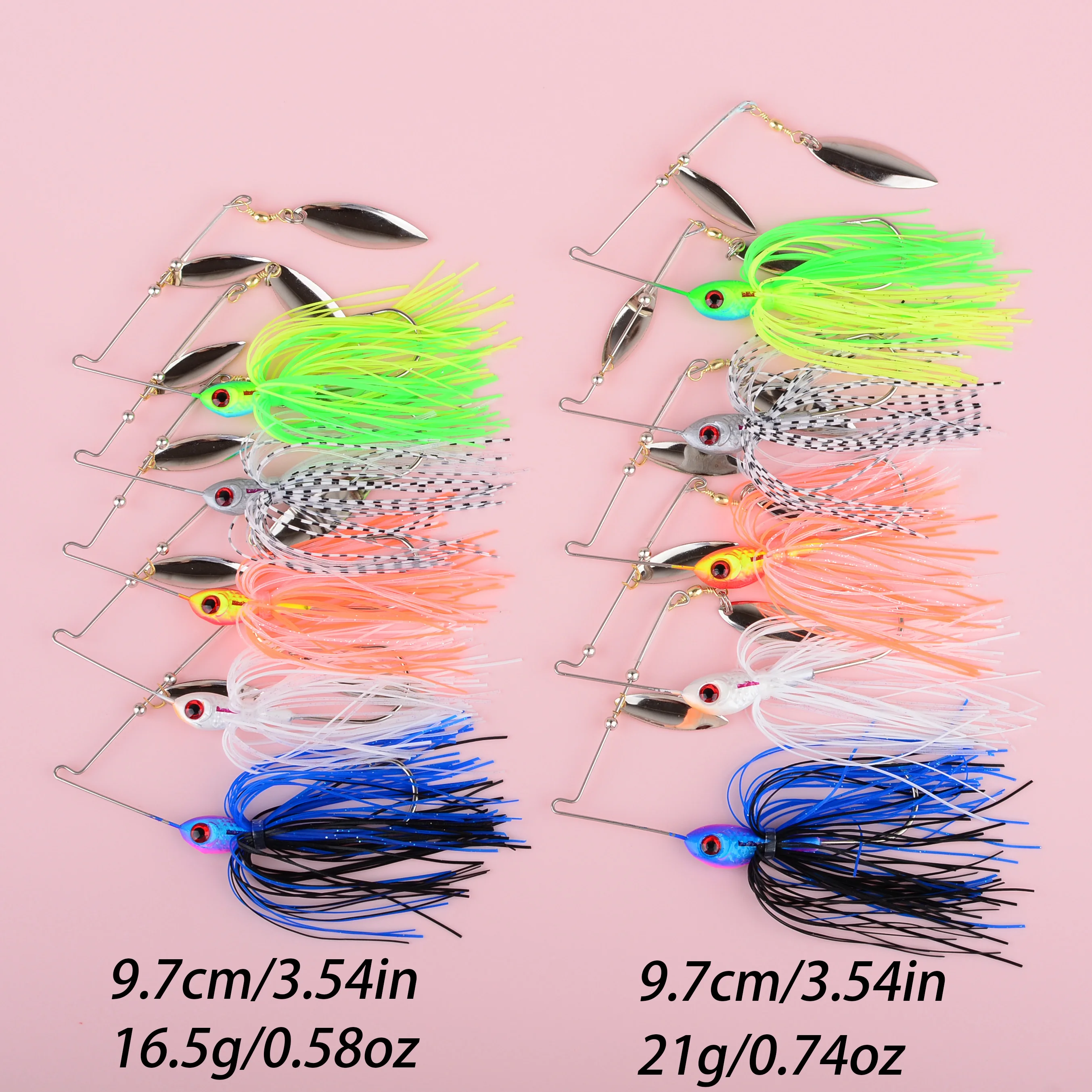 Spinnerbait doble aspa falda silicona anzuelo para lucio, trucha - imagen 2