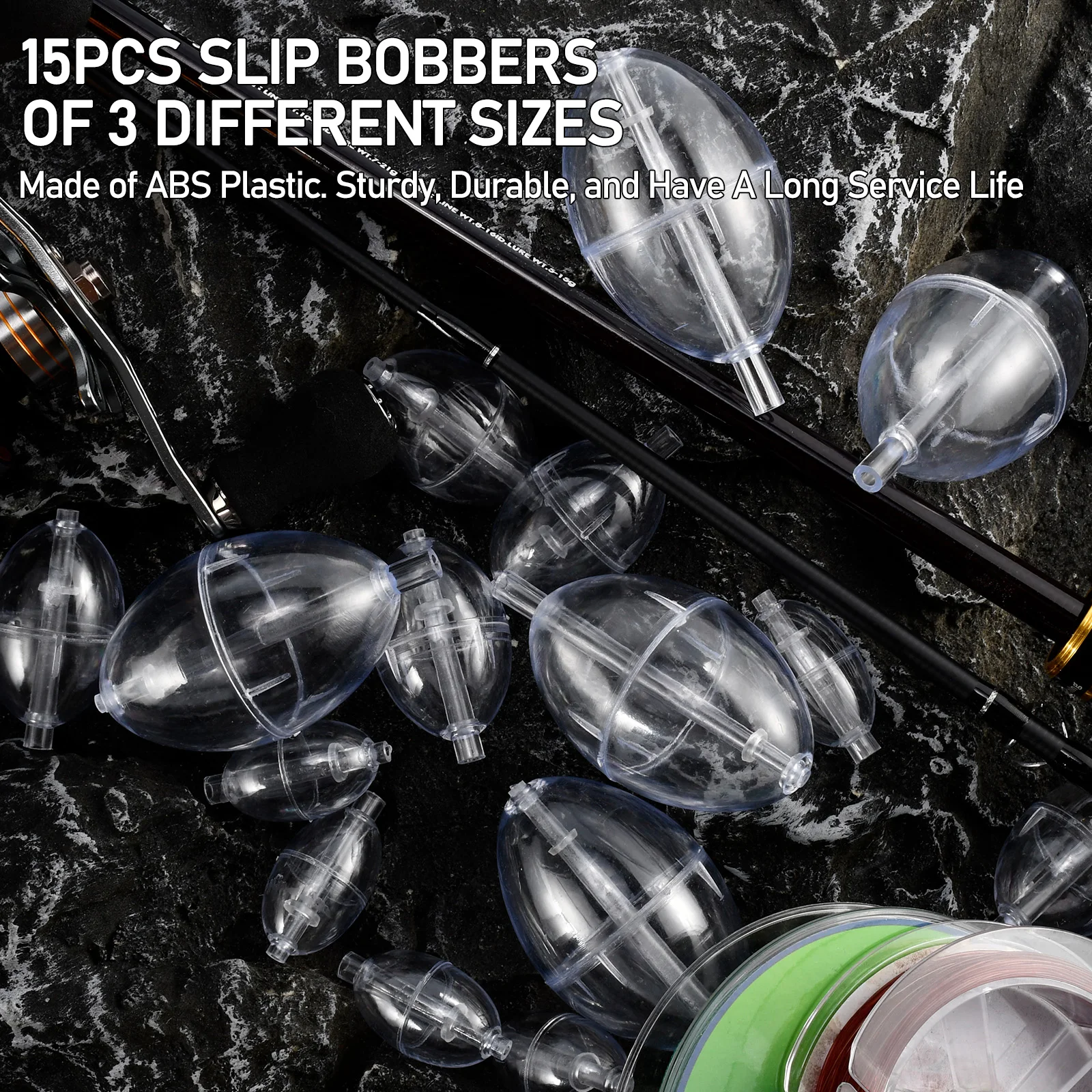 Flotador Deslizante Ovalado Transparente PVC – Indicador de Picada - imagen 5