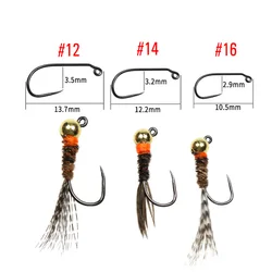 Vtwins Jig Euro Jig Head Perdigón ninfas para trucha y grayling