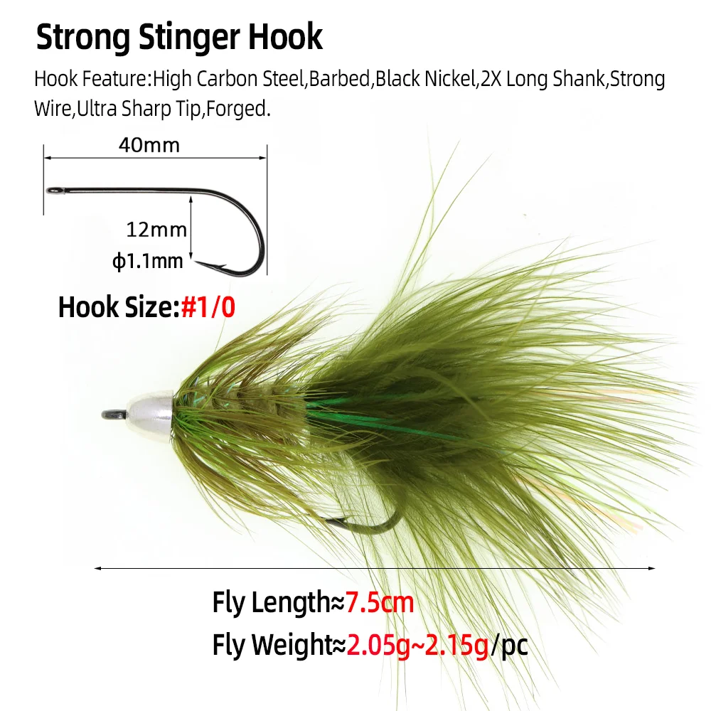 Wifreo Streamer Woolly Bugger Stinger – pesca mosca trucha - imagen 2