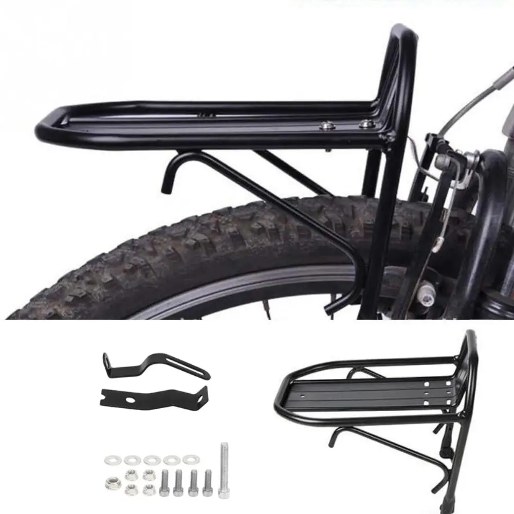 Portabultos delantero bicicleta aluminio frenos V y disco negro