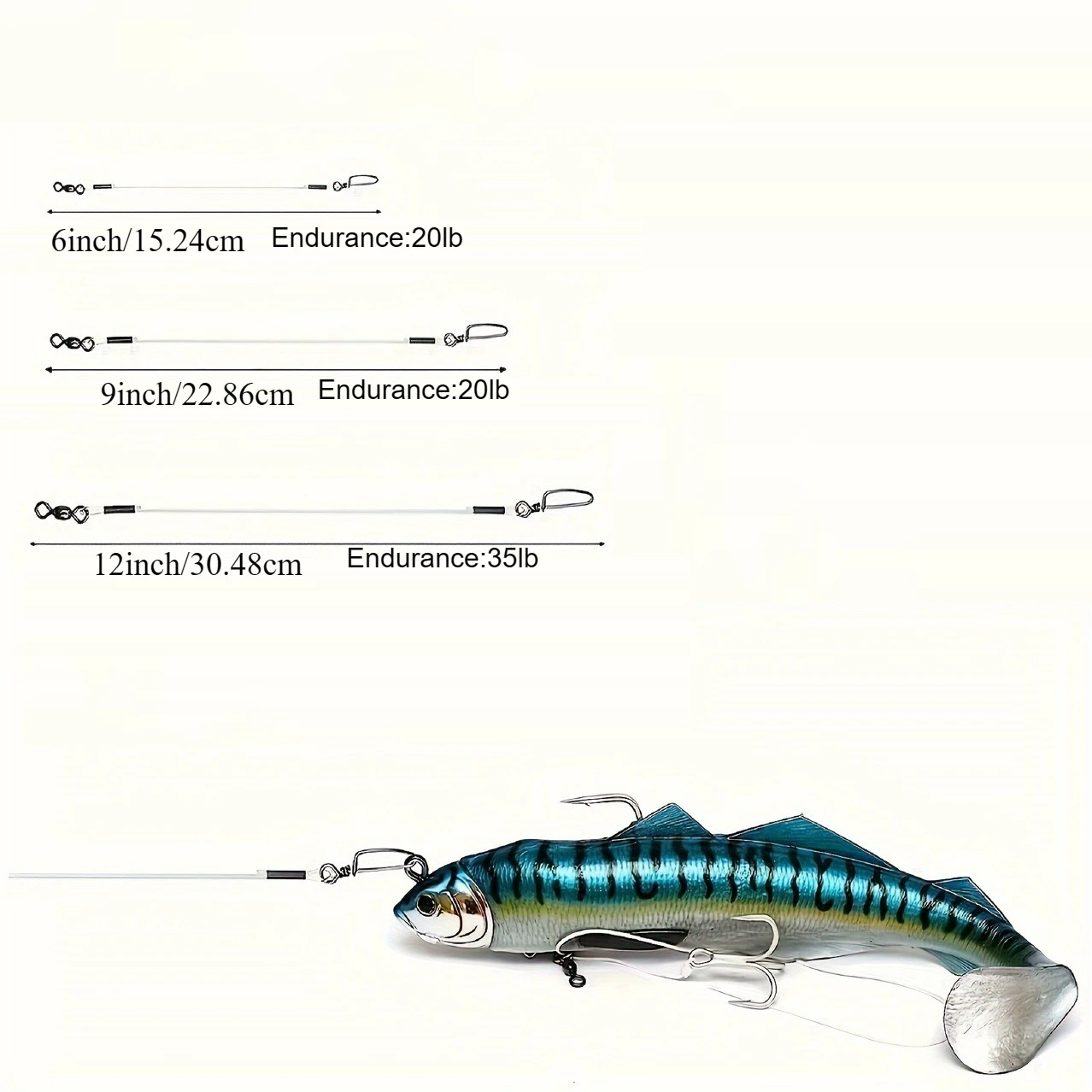Líneas de pesca con esmerillones y mosquetones para agua salada/dulce - imagen 3