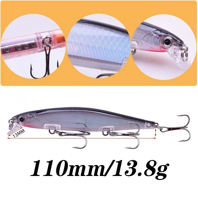 Señuelo Minnow hundible para lubina, lucio y carpa, swimbait - imagen 3