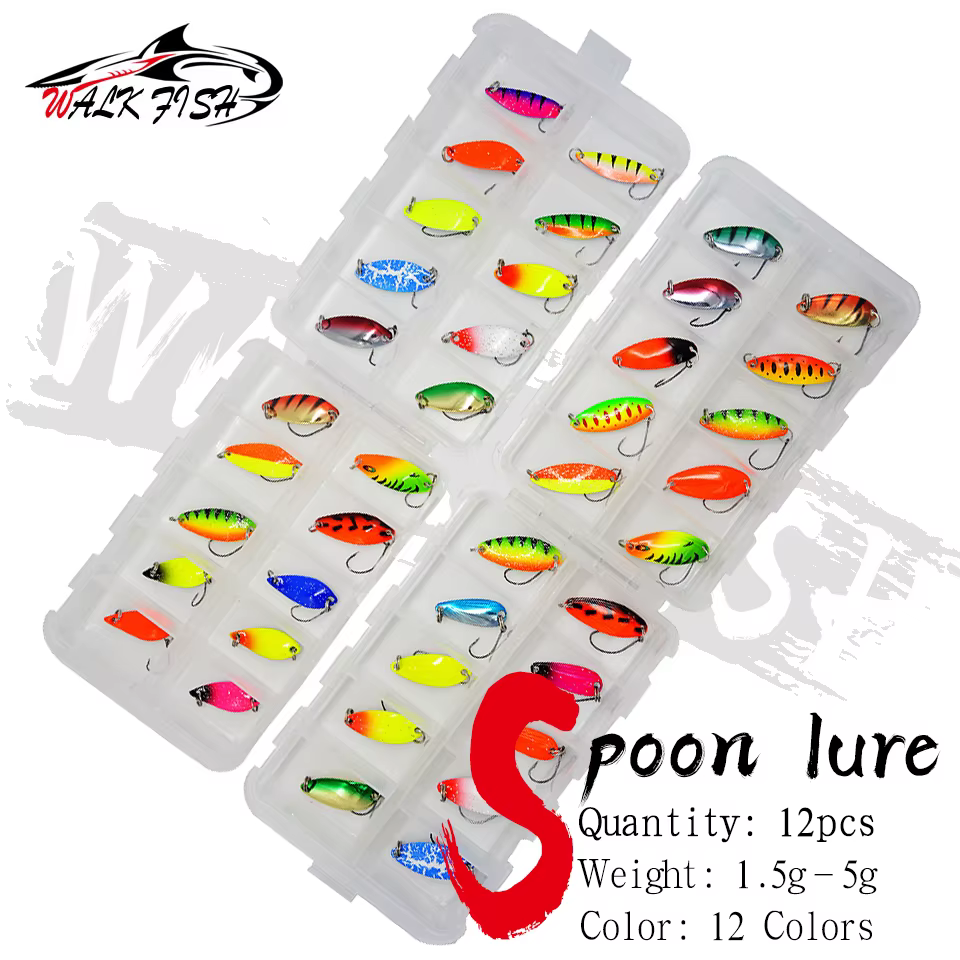 Cuchara Walk Fish metálica con lentejuelas para spinning invierno