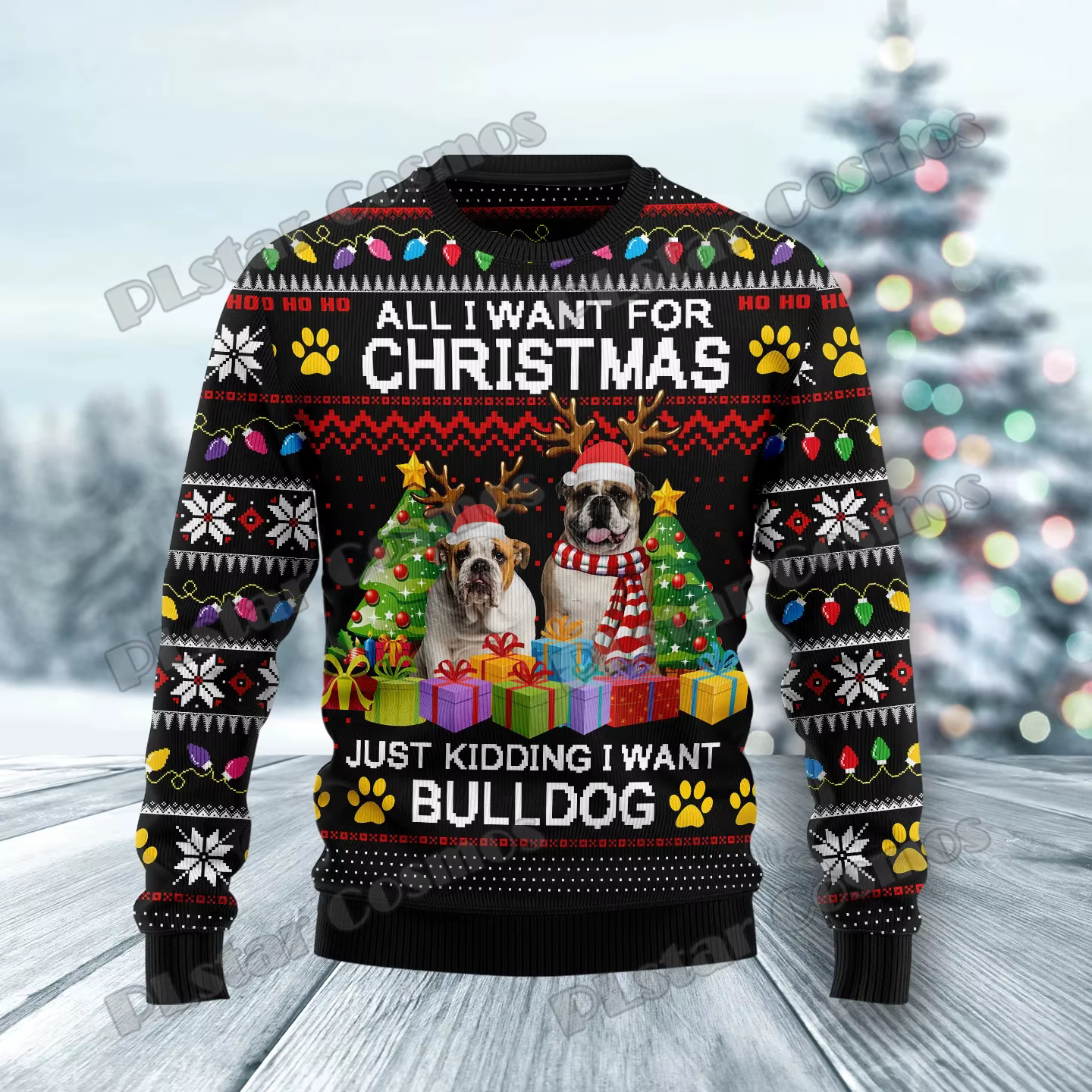 Jersey Navidad 3D Alaskan Malamute – Punto Unisex - imagen 3