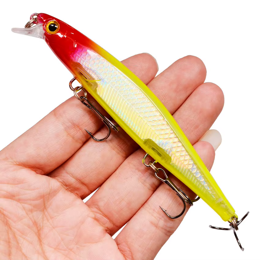 Wobbler Minnow con acabado láser y ojos 3D para lucio - imagen 5
