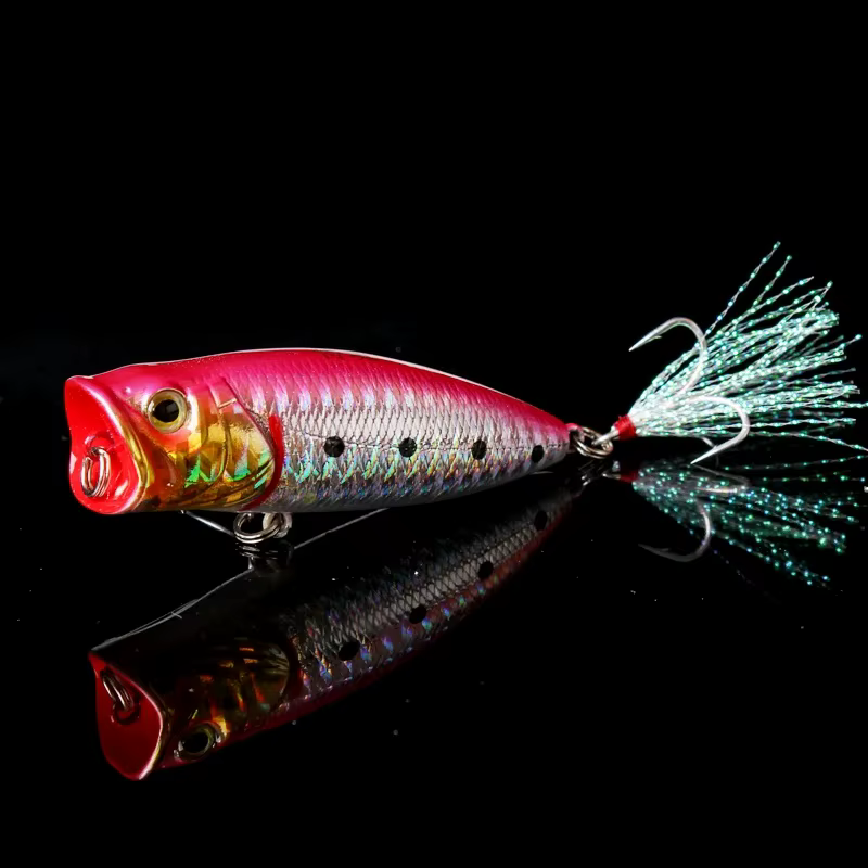 Popper sankehead de 70 mm para achigán – Flotante con triple anzuelo - imagen 4