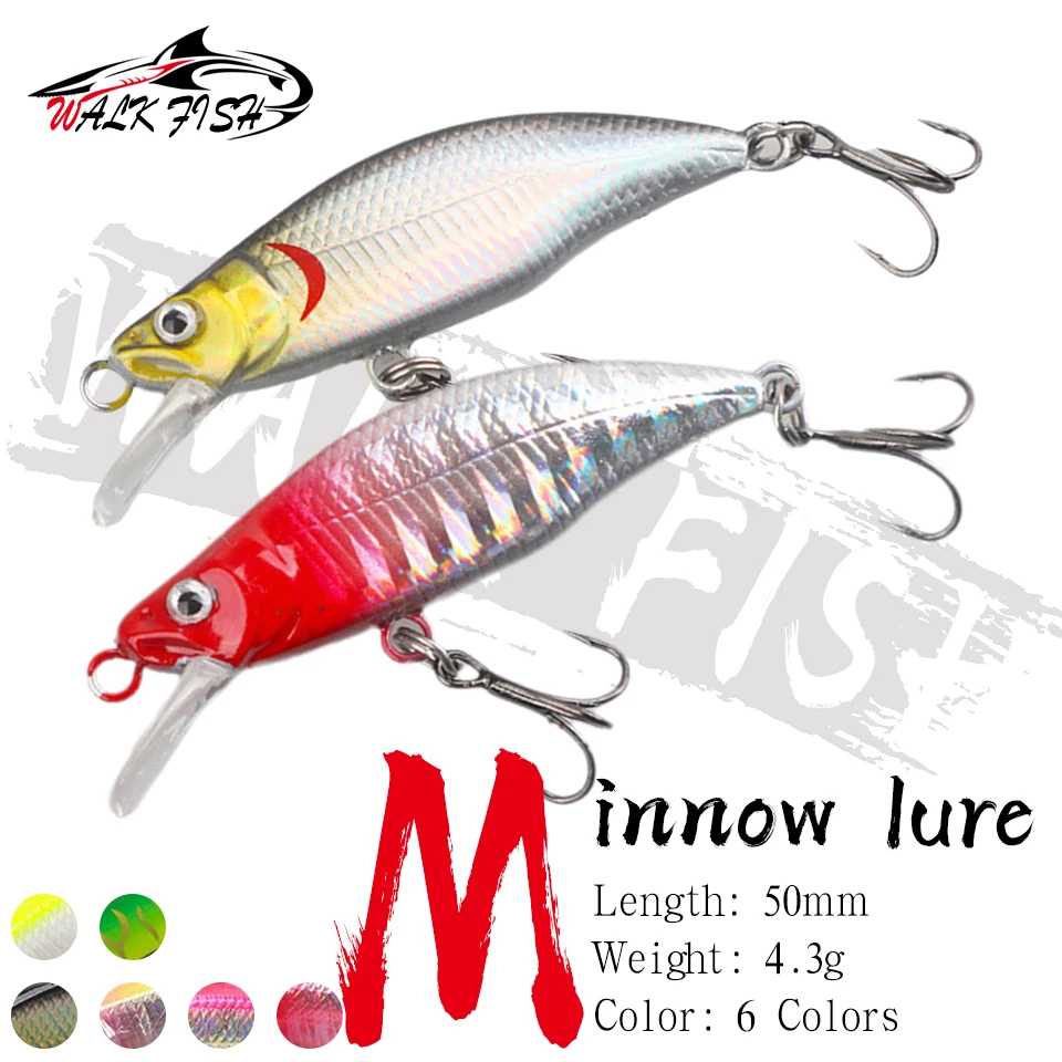 Walk Fish Señuelo Minnow Crank hundimiento lento para lubina y lucio - imagen 4