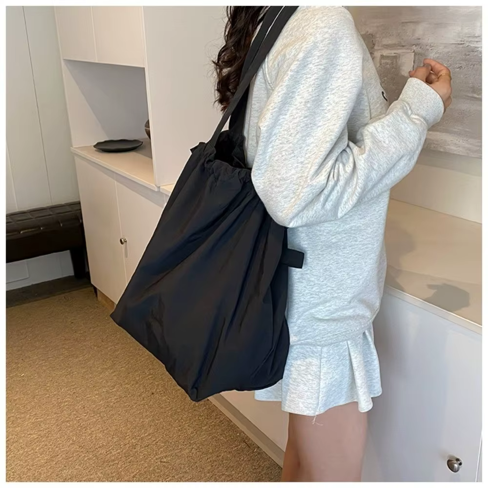 Bolso Cubo de Lona para Mujer – Bandolera Gran Capacidad con Cordón - imagen 4