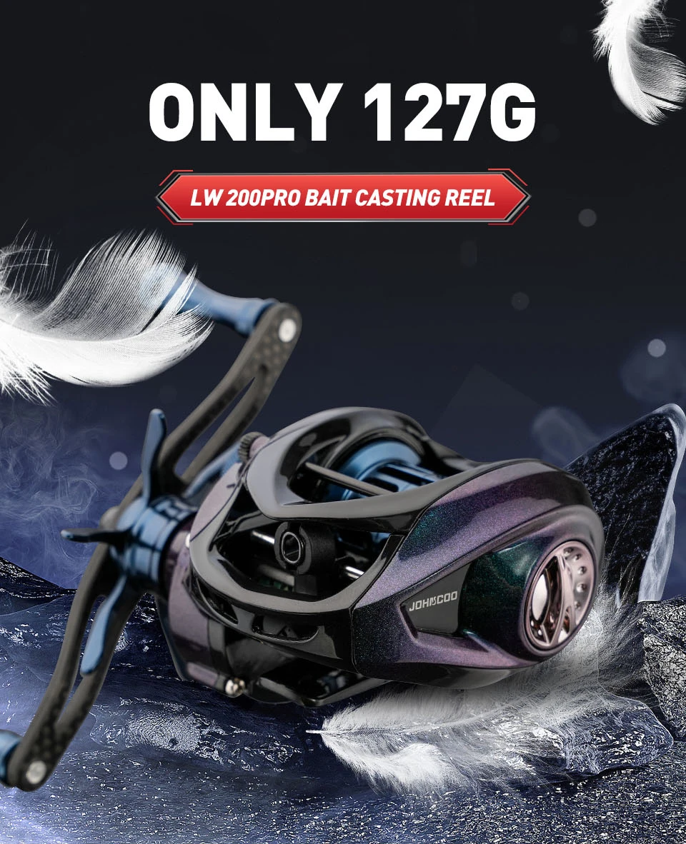 Carrete baitcasting vista lateral con detalle del carrete