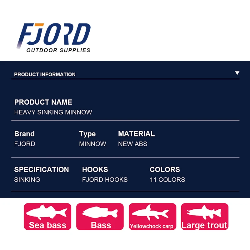 FJORD Pececillos Jerkbait – Señuelos de hundimiento pesado en fundición - imagen 2