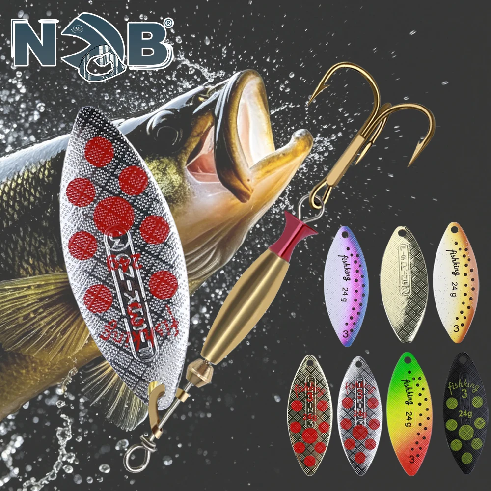 NGB Cuchara giratoria metal spoon wobbler para lucio y bass