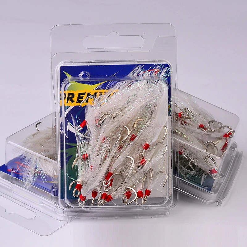 Anzuelos triples con plumas PROBEROS – acero carbono resistente