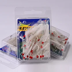Anzuelos triples con plumas PROBEROS – acero carbono resistente