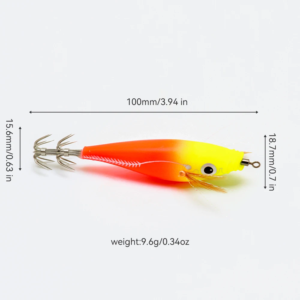 Señuelo camarón luminoso artificial – Cebo calamar para pesca de mar - imagen 3