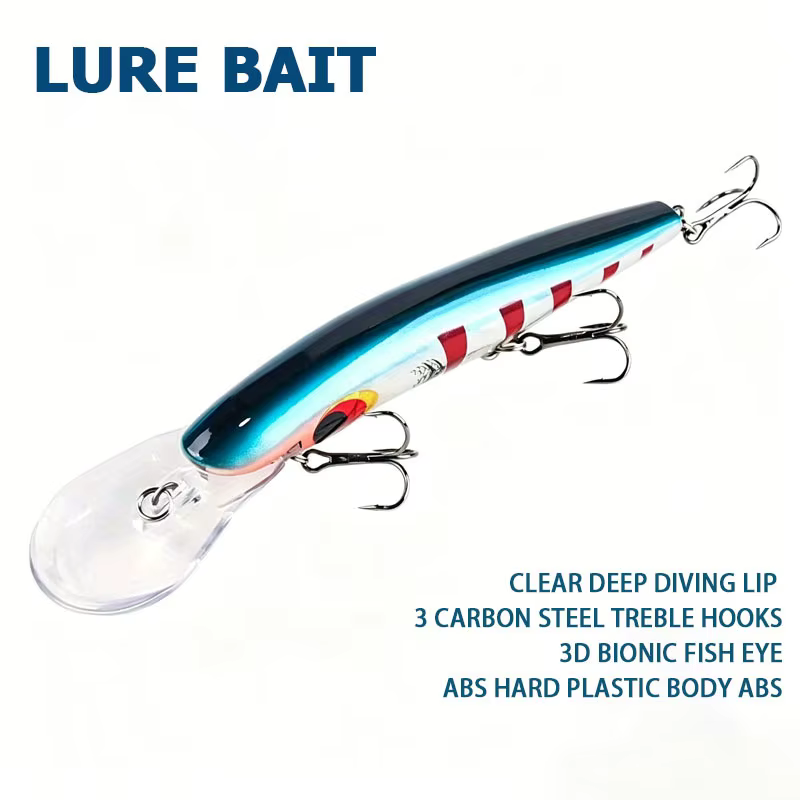 Crankbait Minnow para Buceo Profundo con Anzuelos Triples - imagen 5