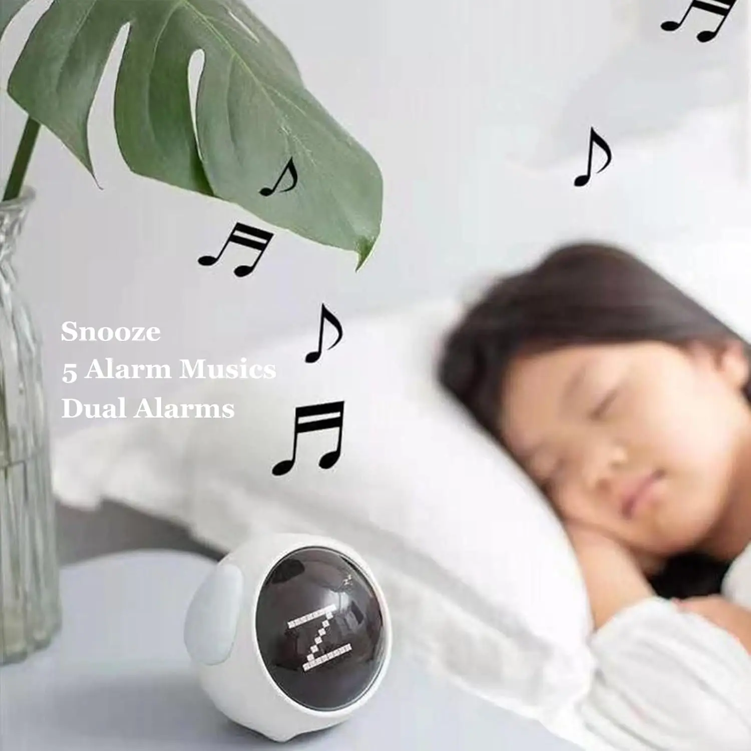 Reloj despertador infantil con forma de perro y expresiones dinámicas
