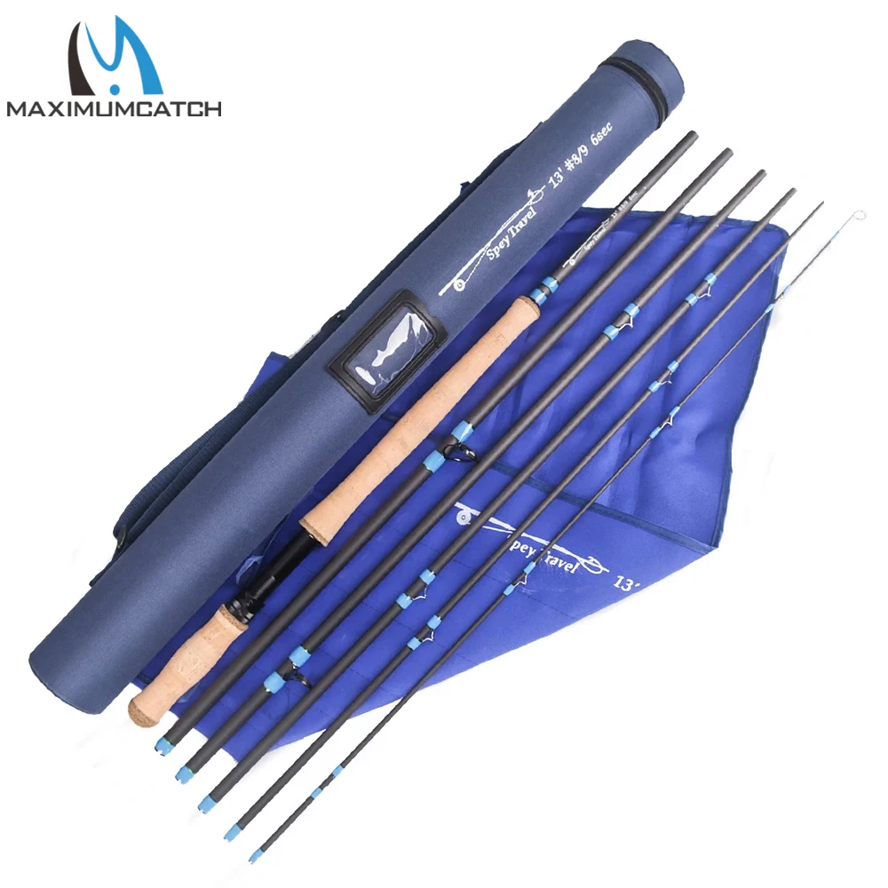 MAXCATCH Caña Spey para mosca de carbono acción rápida – tubo extra duro - imagen 4