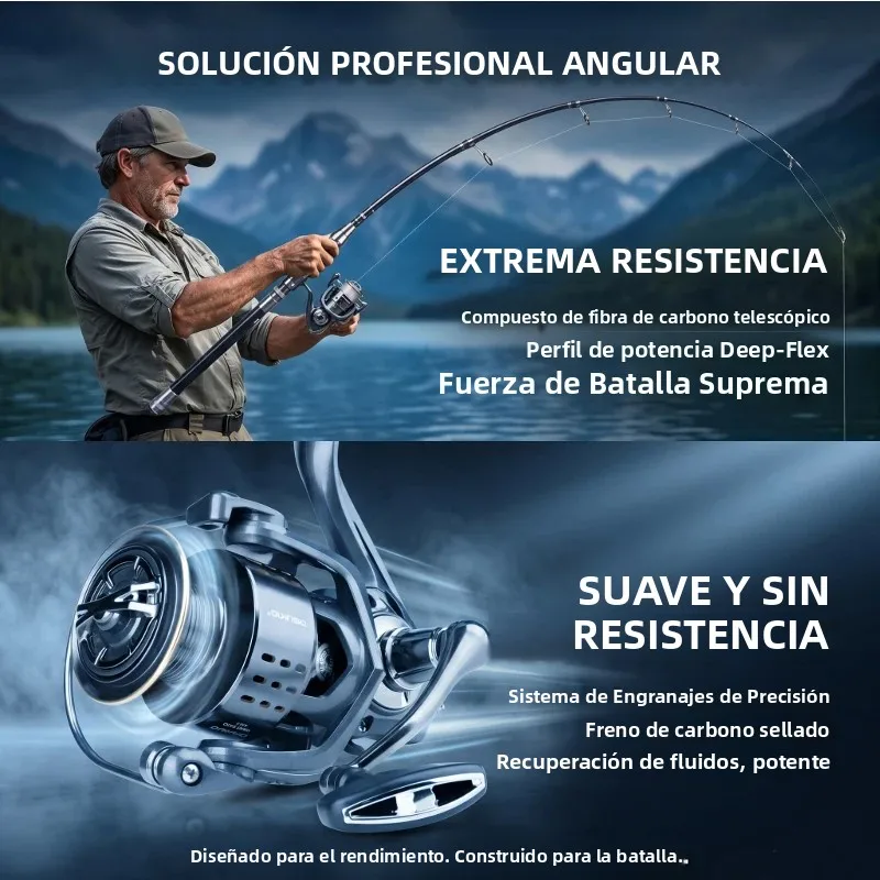 Combo caña y carrete DEUKIO – Fibra de carbono - imagen 3